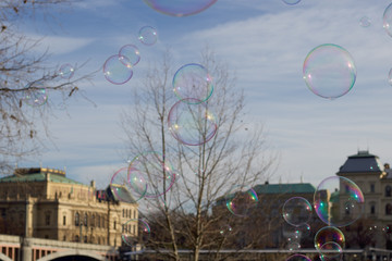  Bubbles in city park in Prague