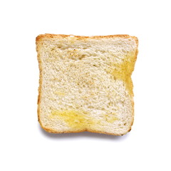 Slice toast bread isolated on a white background, breakfast food