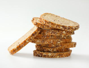 Sliced loaf of whole grain bread