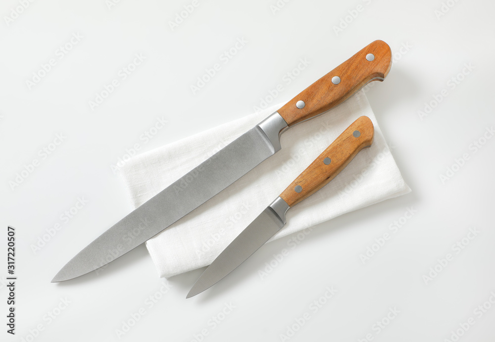 Canvas Prints set of two sharp pointed tip kitchen knives