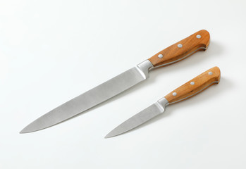 Two sharp kitchen knives
