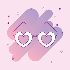  Heart glasses line icon