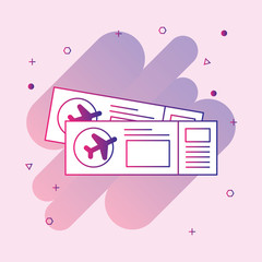 Flight ticket outline icon