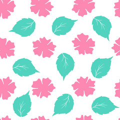 Vector floral seamless pattern on white background.Endless texture for your design.