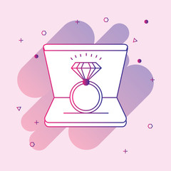  Shiny diamond ring outline icon