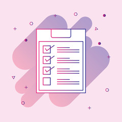  Clipboard checklist line icon