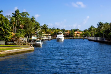 Fototapeta premium Luxury mansion in exclusive part of Fort Lauderdale