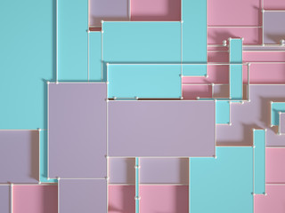 Tech futuristic geometric background. 3d illustration, 3d rendering.