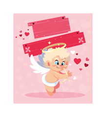 card valentines day with cupid angels