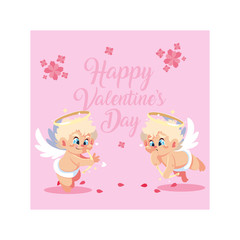 greetings card for valentines day, sweet cupid angel