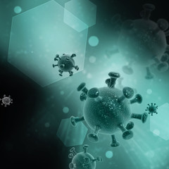 3d rendering corona virus infection