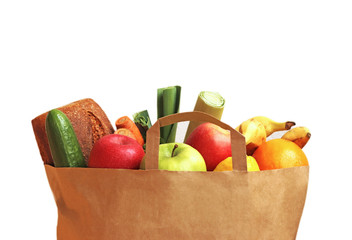 paperbag with healthy food