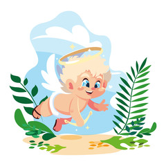 cupid angel aiming an arrow, valentines day