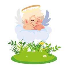 cupid angel sleeping on a cloud, valentines day