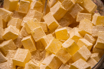 Turkish delight traditional candy at bazaar
