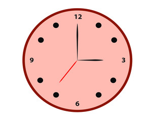 red clock isolated on white background