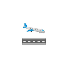 Airplane Arrival Vector Icon. Isolated Passenger Plane Cartoon Style Emoji, Emoticon Illustration