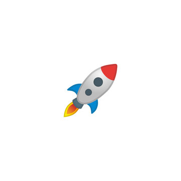 Startup Vector Icon. Isolated Rocket Startup Cartoon Style Emoji, Emoticon Illustration