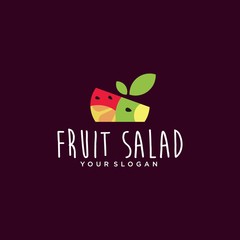 Logo of a fruit salad concept in vector. Healthy food logo template