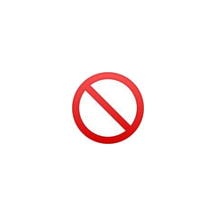 Prohibited Road Sign Vector Icon. No Entry. Isolated Not Allowed Sign Cartoon Style Emoji, Emoticon Illustration