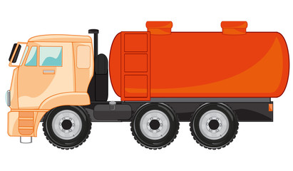 Car gasoline tanker on white background is insulated