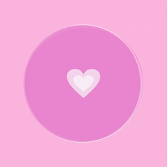 pink heart on white background