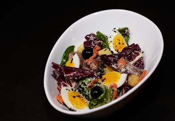 salad with meat and vegetables