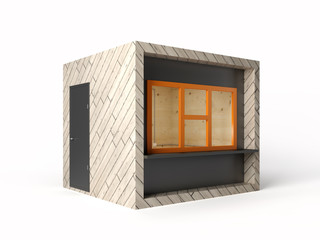 Modern design store booth 3d rendering