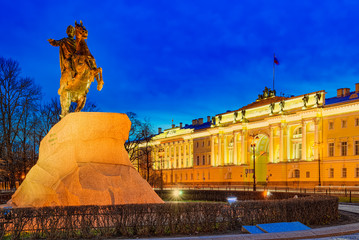 Senate building and  a monument to Peter I (the Great). Saint Petersburg. Russia.