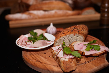 meat and vegetables and bread