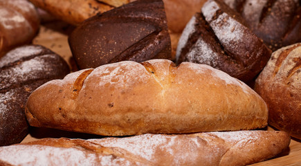 assortment of baked bread