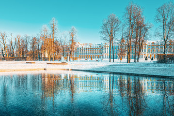 Ekaterininsky Palace, Tsarskoye Selo (Pushkin) suburb of Saint Petersburg. Russia.