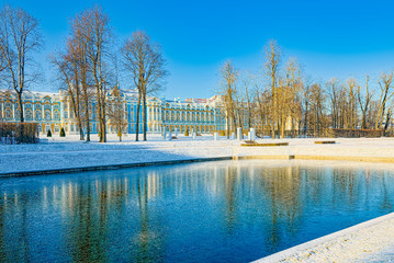 Ekaterininsky Palace, Tsarskoye Selo (Pushkin) suburb of Saint Petersburg. Russia.