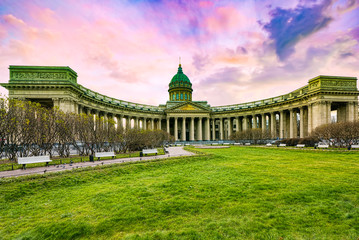 Obraz premium Kazan Temple - greatest architectural creation. Saint Petersburg.