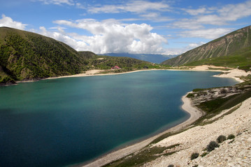 View at beautiful Kazenoyam lake. Chechnya (Chechen Republic), Russia, Caucasus.
