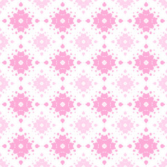 For symmetrical abstract composition. Seamless pattern of red, rosy and white colors. 