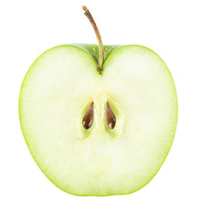 Green apple isolated on white background with clipping path