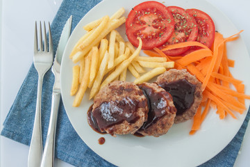 Salisbury steak with sauce