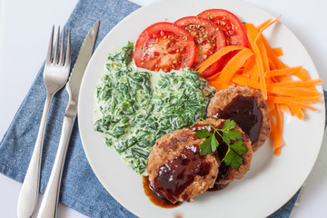 Salisbury steak with sauce