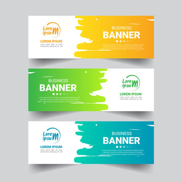 Set of abstract banners with watercolors splash design.can be used for workflow layout, diagram, web design. Creative banner, label vector.