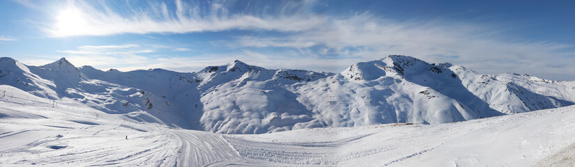 Alpine mountains of the ski resort of Livigno, Italy
