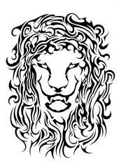 lion abstract tattoo sticker logotype