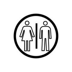 Male and female toilet icon in a trendy flat design