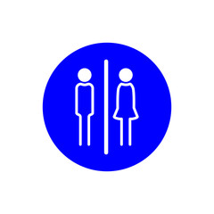 Male and female toilet icon in a trendy flat design