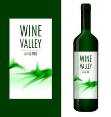 Label design for a bottle of wine with an abstract landscape. Vector illustration. - 317238105