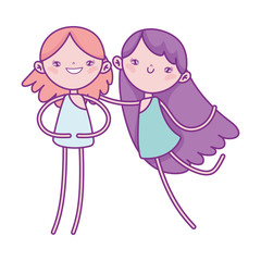 happy valentines day, cute female cupids cartoon characters fantasy