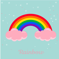 Fairytale Rainbow Vector Illustration children`s background. Rainbow symbol LGBT