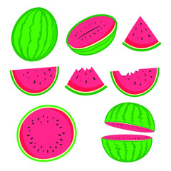 watermelons vector, Beautiful red watermelon.