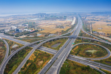 Fototapeta na wymiar Aerial photography bird-eye view of City