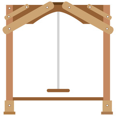 イラスト素材　ターザンロープ　室内　遊具　　木製　ベクター